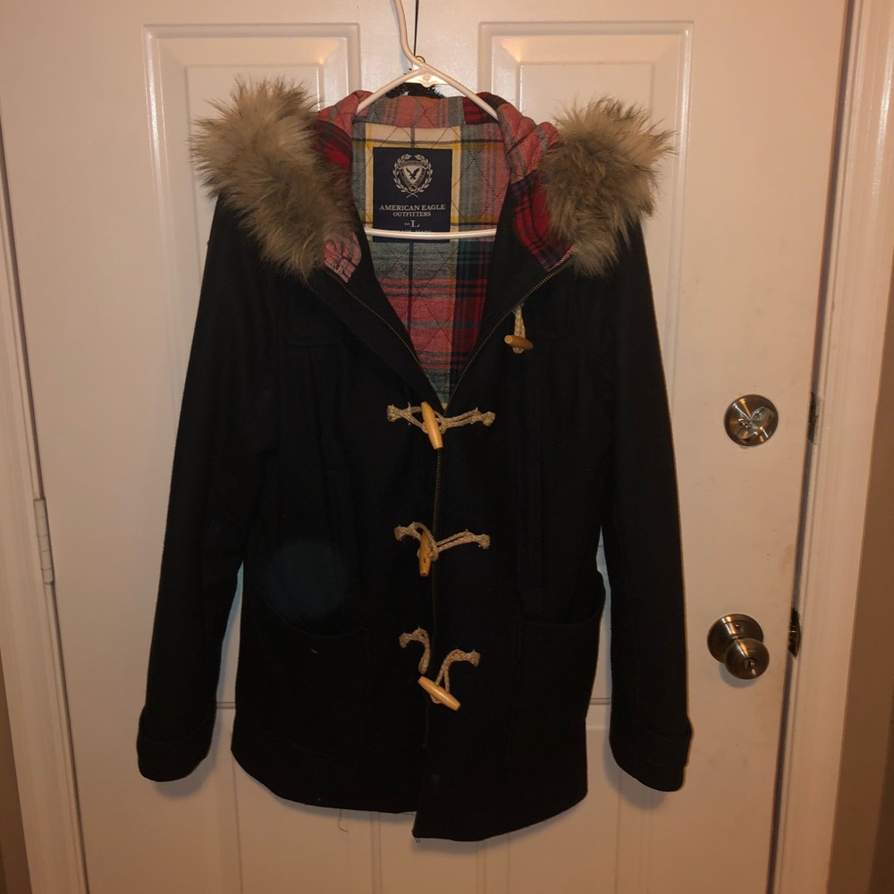 Navy blue AE wool jacket size L